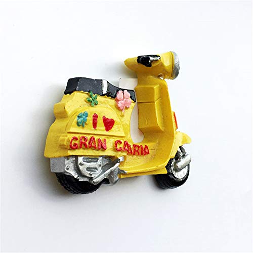 Imán para nevera de Time Traveler Go Souvenir Gran Canaria España Scooter Regalo 3D resina refrigerador imán hogar cocina decoración