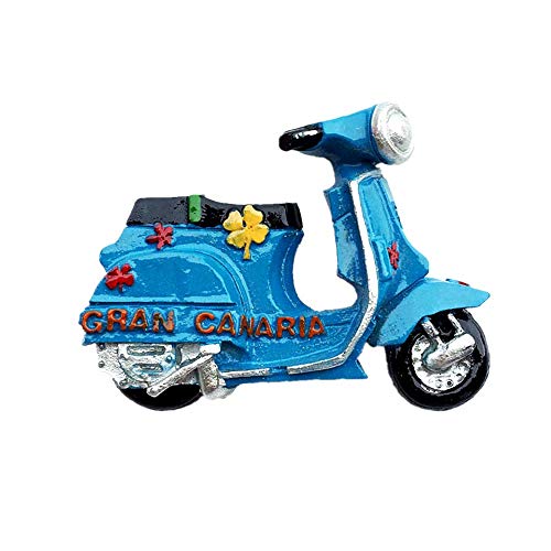 Imán para nevera de Time Traveler Go Souvenir Gran Canaria España Scooter Regalo 3D resina refrigerador imán hogar cocina decoración