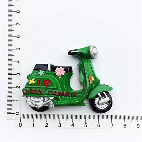 Imán para nevera de Time Traveler Go Souvenir Gran Canaria España Scooter Regalo 3D resina refrigerador imán hogar cocina decoración