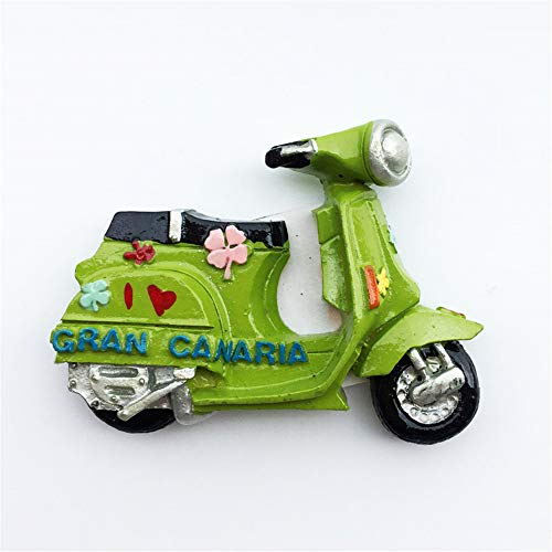 Imán para nevera de Time Traveler Go Souvenir Gran Canaria España Scooter Regalo 3D resina refrigerador imán hogar cocina decoración