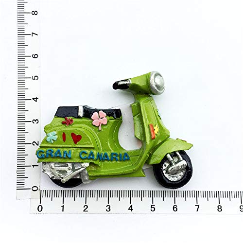 Imán para nevera de Time Traveler Go Souvenir Gran Canaria España Scooter Regalo 3D resina refrigerador imán hogar cocina decoración