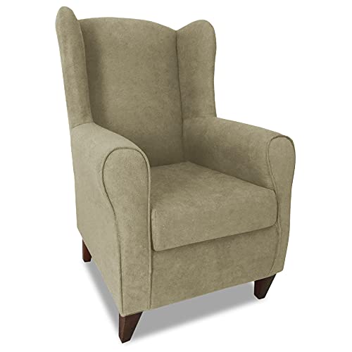 Imperial Relax | Butaca Sillón Orejero | Medidas: 90 x 75 x 68 | Tela Antimanchas | Sillón Tapizado (Beige)