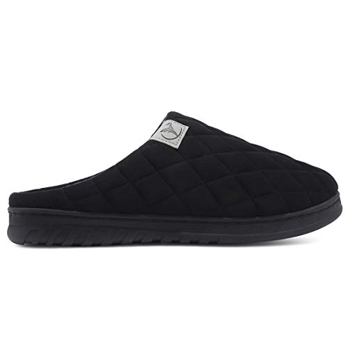 incarpo Zapatillas Casa Hombre Antideslizante de Interior y Exterior Pantuflas Vellón de Coral Cálido y Confortable Zapatillas,Negro,42/43 EU