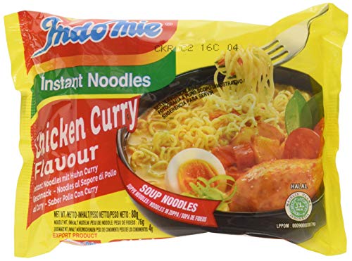 Indomie Fideos instantáneos con pollo al curry paquete de 40 x 80 gr 0.08 ml - Pack de 40