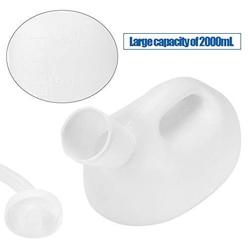 Inodoro urinario, 2000ML Botella de orina conveniente de emergencia portátil Orinal masculino para hombres Niños mayores Hospital de viaje Orina a prueba de fugas Orinal