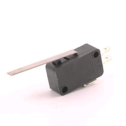 Interruptor de límite micro de CESFONJER 12Pcs | Bisagra momentánea Palanca de rodillo de metal Micro interruptor AC 5A 125 250V SPDT 3 clavijas - Negro