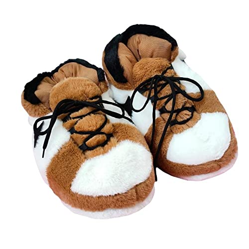iPantuflas | Zapatillas Casa AJ 1 Unisex Hombre Mujer | Talla única 35-43 | Pantuflas Originales para Regalar | Zapatillas de Invierno Divertidas Calentitas para el hogar (Marrón)