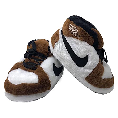 iPantuflas | Zapatillas Casa AJ 1 Unisex Hombre Mujer | Talla única 35-43 | Pantuflas Originales para Regalar | Zapatillas de Invierno Divertidas Calentitas para el hogar (Marrón)