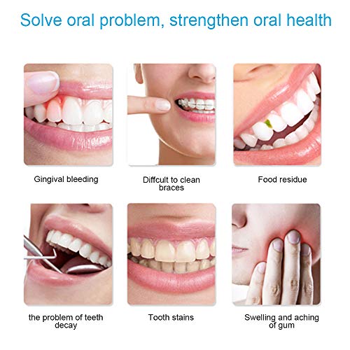Irrigador bucal inalámbrico recargable Flosser de agua, limpiador dental de limpieza profunda para el cuidado de los dientes, impermeable portátil de 3 modos con tanque de agua desmontable de 300 ml