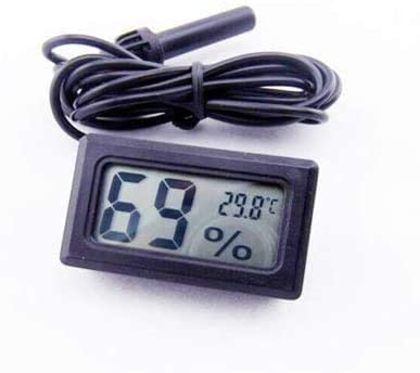 Itian Termómetro Digital Higrómetro Temperatura del Reptil Medidor de Testo y Humedad (Negro)