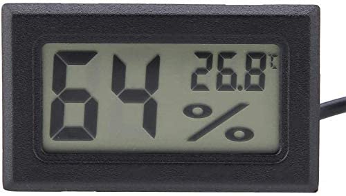 Itian Termómetro Digital Higrómetro Temperatura del Reptil Medidor de Testo y Humedad (Negro)