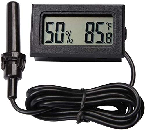 Itian Termómetro Digital Higrómetro Temperatura del Reptil Medidor de Testo y Humedad (Negro)