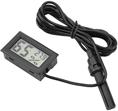 Itian Termómetro Digital Higrómetro Temperatura del Reptil Medidor de Testo y Humedad (Negro)
