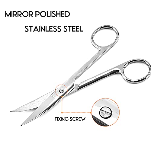 iZhuoKe Tijeras Para UñAs,Tijera Para CutíCulas,Tijeras Para UñAs Extra Afiladas Con Filo Curvo, Para UñAs De Las Manos Y Los Pies Vello Facial Y Para PestañAs,W/Metal Box