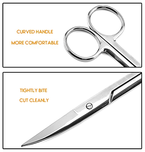 iZhuoKe Tijeras Para UñAs,Tijera Para CutíCulas,Tijeras Para UñAs Extra Afiladas Con Filo Curvo, Para UñAs De Las Manos Y Los Pies Vello Facial Y Para PestañAs,W/Metal Box
