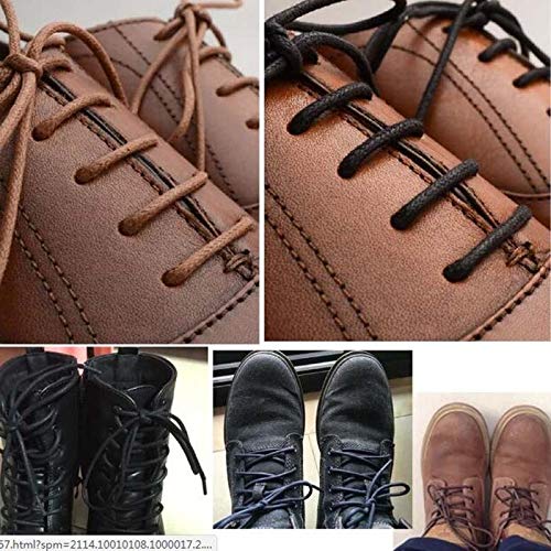 Jacky's Cordones de cuero encerados, redondos y gruesos, lisos y gruesos, para zapatos de cera, cordones de cuerda para botas ordinarias (color: 11 amarillo brillante, tamaño: 180 cm)