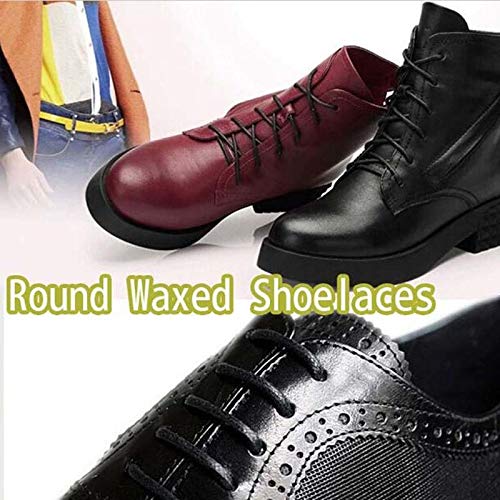 Jacky's Cordones de cuero encerados, redondos y gruesos, lisos y gruesos, para zapatos de cera, cordones de cuerda para botas ordinarias (color: 11 amarillo brillante, tamaño: 100 cm)