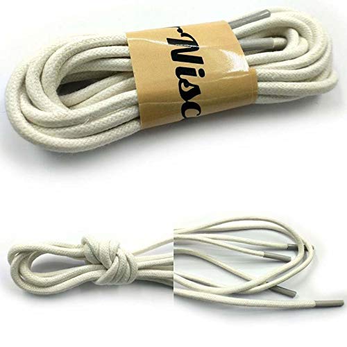 Jacky's Cordones de cuero encerados, redondos y gruesos, lisos y gruesos, para zapatos de cera, cordones de cuerda para botas ordinarias (color: 11 amarillo brillante, tamaño: 140 cm)
