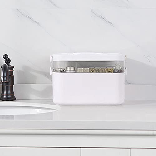 JAWSEU Medicamentos para Botiquín de Primeros Auxilios,Plástico Caja de medicinas de Auxilios, Caja de almacenaje con asa de medicamentos de plástico para Home (28.5cmx19.5cmx18.5cm)