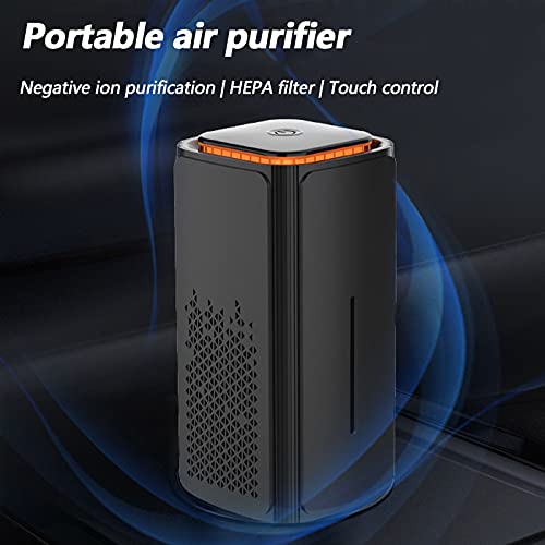 Jeromeki Purificador de Aire de Coche Aire MáS Fresco Filtro Hepa para el Hogar de Escritorio Purificador de Aire de Coche Cable USB de Poco Ruido con Luz Nocturna Blanca