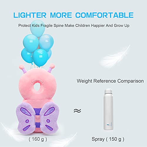 JINYJIA Almohada Protección para la Cabeza del Bebe, Protector de Cabeza de Bebé Ajustables, Suave Anti-Caídas Soporte para la Cabeza del Bebé, para Edad 4-24 Meses Bebé,Mariposa