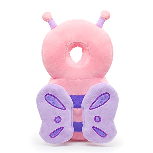 JINYJIA Almohada Protección para la Cabeza del Bebe, Protector de Cabeza de Bebé Ajustables, Suave Anti-Caídas Soporte para la Cabeza del Bebé, para Edad 4-24 Meses Bebé,Mariposa