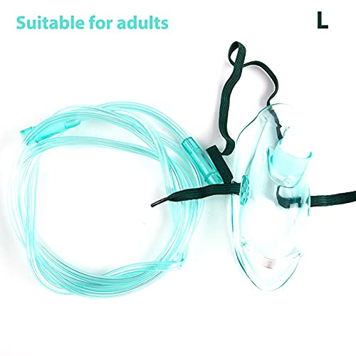 Jiutian 3 Tamaños Nebulizador Inhalador, Máscara de oxígeno Adecuado para los bebés Niños Adultos con el Tubo de 1,5 m (Size : L)