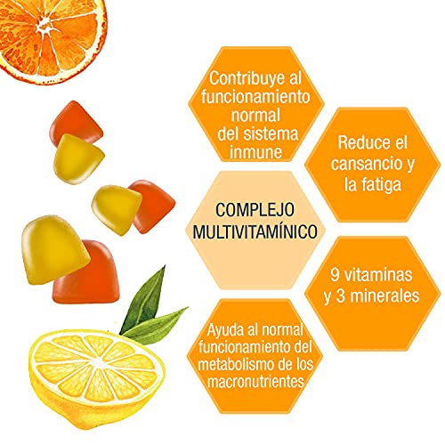 Joe Weider Victory Multivit Up 80 gummies, Sabor naranja y limón, Sin azúcares y sin gluten, Gominolas de vitaminas y minerales