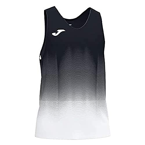 Joma Elite Camiseta Running sin Mangas, Hombres, Negro-Blanco, XL