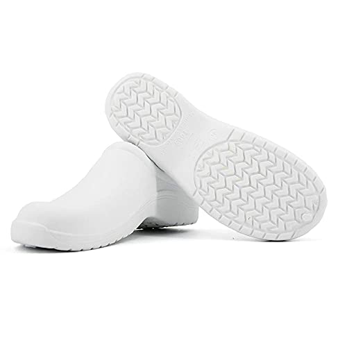 JOMIX Zapatillas sanitarias para hombre y mujer, ortopédicas, unisex, de goma EVA antideslizante, sanitarias, 02 blanco, 38 EU