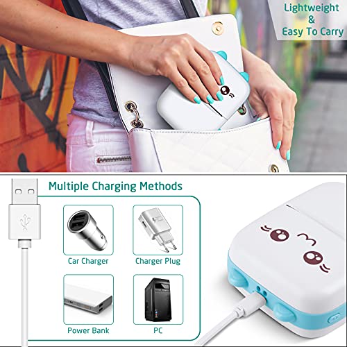Jooheli Mini Impresora para Movil, Impresora Portátil Mini Impresora Bluetooth Impresora Termica Imagen Foto Etiqueta Nota Impresora de Papel de recibo para Teléfono Móvil Android iOS
