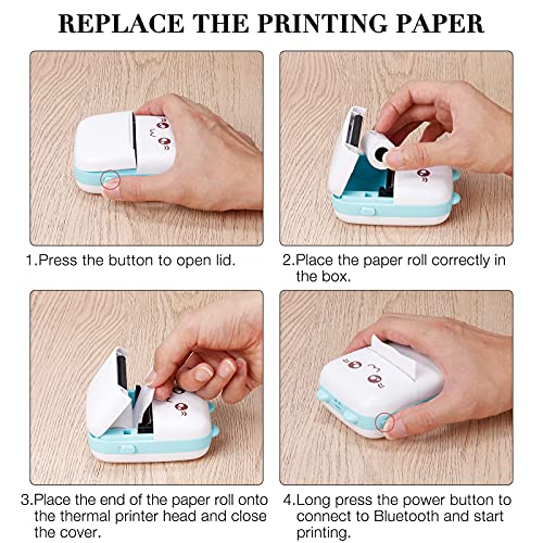 Jooheli Mini Impresora para Movil, Impresora Portátil Mini Impresora Bluetooth Impresora Termica Imagen Foto Etiqueta Nota Impresora de Papel de recibo para Teléfono Móvil Android iOS