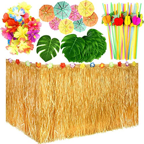 JTRHD Decoraciones De Mesa De Rodapiés De Mesa Decoraciones Paja Mesa Falda Regional Adornos Cumpleaños Fiesta Creativa Mesa Falda Decoración para Fiesta, Boda (Color : Orange, Size : 275x75cm)