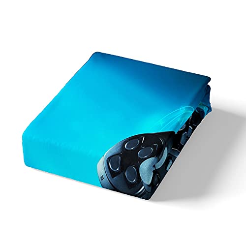 Juegos de cama para niños, juego de cama de 135 x 200 cm, funda nórdica moderna para jóvenes, jóvenes, niñas, jugadores, joystick, decoración para dormitorio, color azul