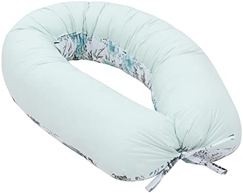 Jukki® Cojín de lactancia, cojín para dormir de lado, cojín de embarazo XXL, cojín de 170 cm para madre y bebé, cojín de posicionamiento, con funda hecha de algodón 100 %