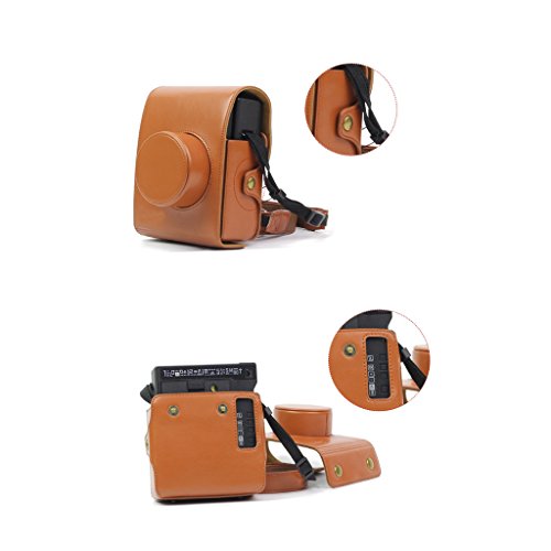 JXE Retro Vintage Brown PU cuero cámara caso bolsa para LOMO Automat Instax cámara