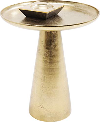 Kare Plateau Uno-Mesa Auxiliar (latón, 45 cm de diámetro), Color Dorado, Talla única