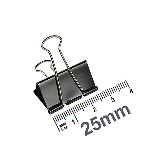 Kathay 86400810. Blíster de 8 Pinzas Abatibles, 25mm, Color Negro