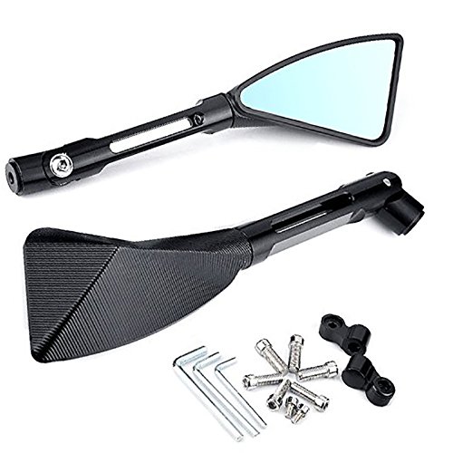 KATUR Motocicleta Espejo retrovisor Triángulo Negro Cuchilla Estilo Demonio Moto 7/8"Soporte de Manillar CNC Billet Aluminio para Yamaha MT-01 MT-03 WR TDM TDR TW Fazer XJR TDM XJ XTZ V MAX WR FZ1