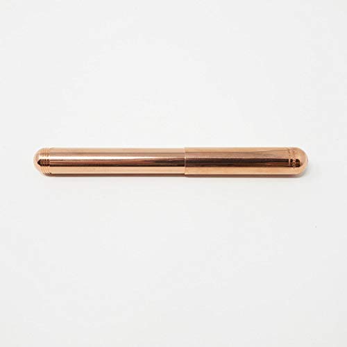 Kaweco Liliput - Pluma estilográfica de cobre (grosor de pluma, M, juego de 6 cartuchos de tinta de Kaweco, tamaño de bolsillo, cartuchos de tinta rojos)