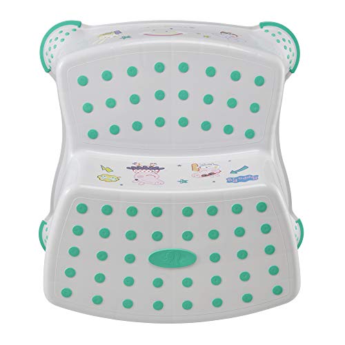 keeeper Igor Peppa Pig-Taburete/alzador 2 niveles para niños a partir de 3 a 14 años aprox, función antideslizante, color blanco, 40x37x21 cm