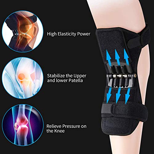 Keenso Rodilleras Spring Force, Soporte para articulaciones de Rodilla Knee Booster Protector de Pierna Antideslizante de Rebote Potente
