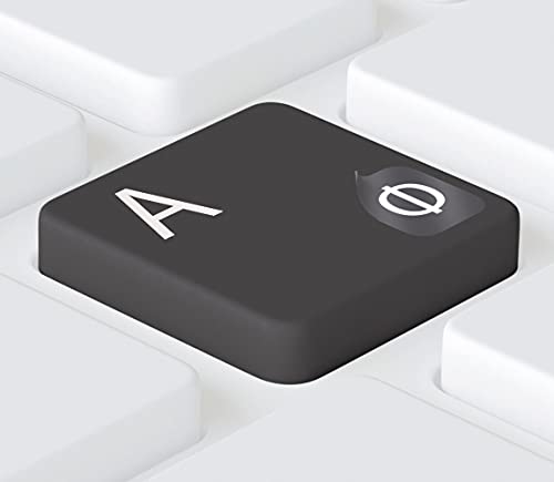 Keystickers® Adhesivo universal ruso-ucraniano (5 x 6 mm) para todos los teclados oscuros de PC, portátil o Mac, transparente con barniz protector – blanco