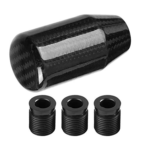 KIMISS Perilla de cambio universal,Perilla del cambio de marchas manual del coche,Botón de cambio automático de fibra de carbono con tornillos autorroscantes de 8/10 / 12mm