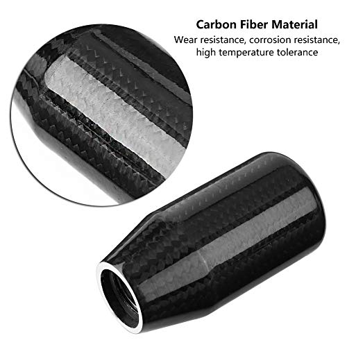 KIMISS Perilla de cambio universal,Perilla del cambio de marchas manual del coche,Botón de cambio automático de fibra de carbono con tornillos autorroscantes de 8/10 / 12mm