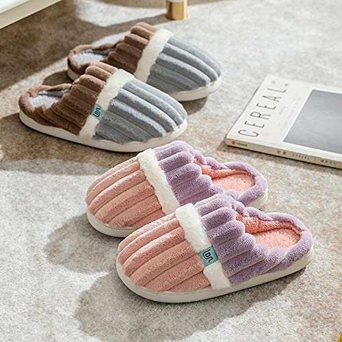 Kirin-1 Zapatillas de Estar en casa Hombre Divertidas,Zapatillas de algodón Mujer Invierno hogar Interior silencioso Antideslizante Calor casero-41-42_Gris Claro