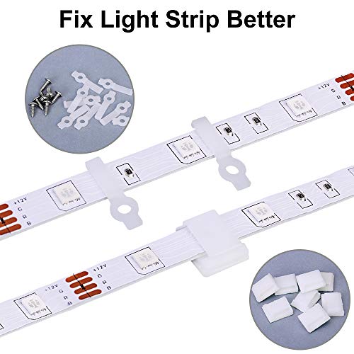 Kit de Conector de Tira de LED,Kits de Conectores de Tiras LED sin Soldadura para 4 Pines 10 mm 5050 RGB con Cable Divisor de 2 Vías,Cable de Extensión de 2 M,Conector de Forma de T y L