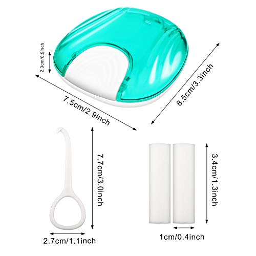 Kits de 2 Estuches de Alineadores y Retenedores Caja de Retención Azul y Verde Recipiente de Dentadura Parcial con Herramienta de Eliminación de Alineadores y Masticador Invisible
