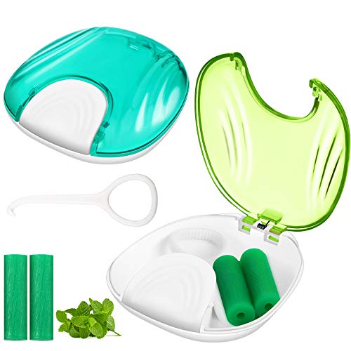 Kits de 2 Estuches de Alineadores y Retenedores Caja de Retención Azul y Verde Recipiente de Dentadura Parcial con Herramienta de Eliminación de Alineadores y Masticador Invisible