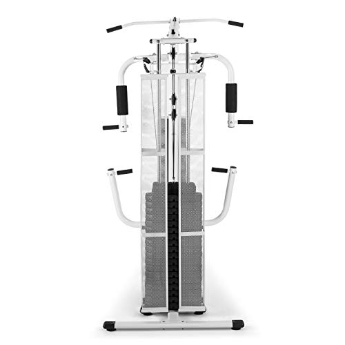 Klarfit Ultimate Gym - Máquina multifunción musculación, Multiestación musculacion, Máquina de musculación, Hombros, Espalda, Brazos, isquiotibiales y glúteos, Acolchada, Blanco